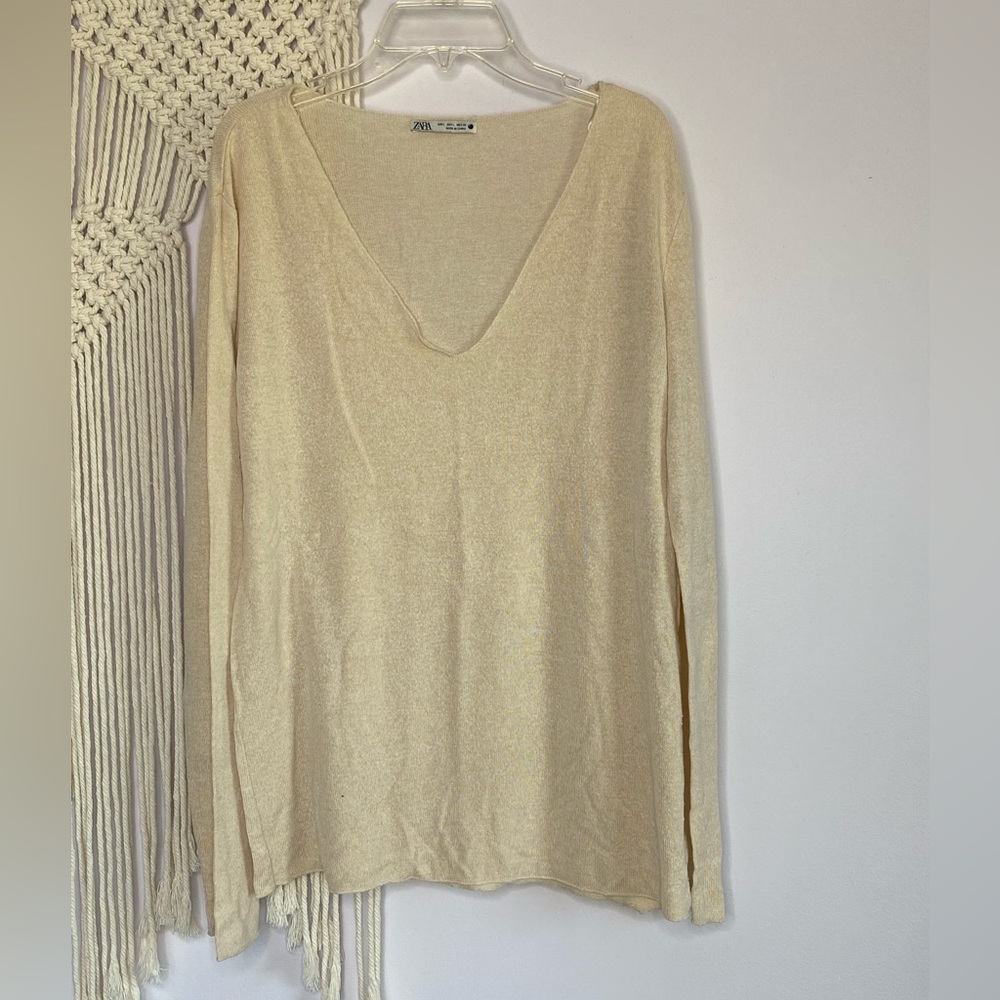 Zara Beige Knit Top